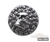 ECLATE I - PIECE N° 25 - Couvercle d embrayage - BIG TWIN 70/99 - 3D SKULL - chromé