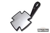 Ø GUIDON : 22MM / 7/8" OU 25,40MM / 1" - RETROVISEUR DE GUIDON - CUSTOM CHROME - IRON CROSS - NOIR