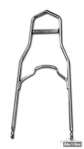 SISSY BAR POUR CADRE RIGIDE - HAUTEUR :  61CM / 24" - PAUGHCO - TRANSMISSION PAR CHAINE - FLAT FENDER - VERSION BASSE - CHROME - 118