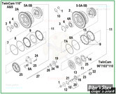 ECLATE C - PIECE N° 00 - ECLATE EMBRAYAGE - BIGTWIN EVO 98/99 - TWINCAM 00/17