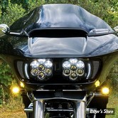 - KIT CLIGNOS LATERAUX - CUSTOM DYNAMICS - TOURING FLTR 18UP - SHARK DEMON™ SAE SELECTIVE YELLOW LED FRONT TURN SIGNALS FOR ROAD GLIDE - COPRS : NOIR / ECLAIRAGE : JAUNE - SD-RG-FT-YB