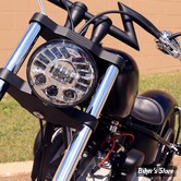- 7" - OPTIQUE - J.W. SPEAKER - 7″ Round LED Motorcycle Headlights – Model 8790 Adaptive 2 A SUPPORT - AVEC SUPPORT SUR PIEDESTAL - CHROME - 0555081 