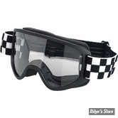 LUNETTES MOTO - BILTWELL - MOTO 2.0  - CHECKERS - VERRES : TRANSPARENTS - COULEUR : NOIR / BLANC - 2101-5101-014