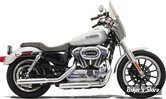 SILENCIEUX BASSANI - FIREPOWER - 3" - SPORTSTER 04/13 - STRAIGHT CUT AVEC EMBOUT BILLET GROOVED - CHROME