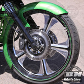 GARDE BOUE AVANT CUSTOM - TOURING 14UP - PAUL YAFFE'S - THICKY FRONT FENDER - 21" - FINITION ENTRETOISES : SATIN - PYO:THICKY21-14L-S