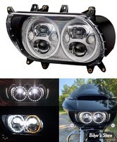 OPTIQUE DE PHARE LED - TOURING FLTR 15UP - CUSTOM DYNAMICS - TRUBEAM® LED HEADLAMP WITH AUXILIARY TURN SIGNALS - CHROME - CDTB-RG-15-C