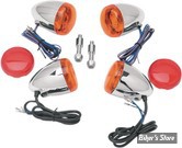 ECLATE K - PIECE N° 07 - CLIGNOTANTS AVANT / ARRIÈRE - CHRIS PRODUCT - AMPOULE DOUBLE FILAMENT - CORPS : CHROME / CABOCHON : ORANGE & ROUGE - 8504