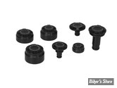 - CACHES AXE DE ROUE ARRIÈRE & AVANT / BRAS OSCILLANT / AMORTISSEUR - SOFTAIL M8 18UP - RICK'S MOTORCYCLES - JEU DE 7 PIÈCES - PREMIUM - NOIR - S8-3SR0500-0
