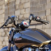 GUIDON - INDIAN SCOUT - KLOCK WERKS - 1" KLIPHANGER BARS FOR INDIAN SCOUT - HAUTEUR : 12.50 CM / 5" - CHROME / NOIR - KW05-01-0348