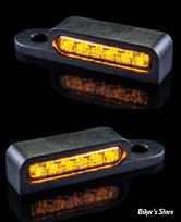 1 - CLIGNOS HEINZ BIKES - LED Turn Signals Front - SOFTAIL 15/17 - 1 FONCTION clignotant - NOIR