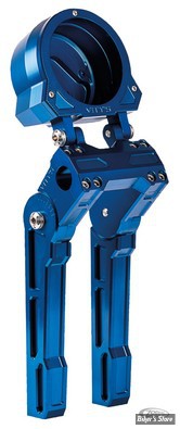 ECLATE A1 - PIECE N° X - RISERS / SUPPORT DE COMPTEUR - VITY'S DESIGN - RISERS AVEC BOITIER DE COMPTEUR - COMPTEUR DE 5" - FINITION : BLEU ANODISE - FXSGL01-R