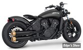 SILENCIEUX -  FREEDOM PERFORMANCE - INDIAN SCOUT 2025UP - INDIAN SCOUT 4" SLIP-ONS - CORPS : NOIR / EMBOUT SCULPTED : GOLD EAGLE - IN00581
