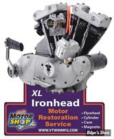 PLAQUE METALLIQUE - V-TWIN - MOTEUR - IRONHEAD SPORSTER -  DIMENSION : 42 CM X 65 CM