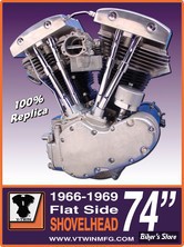 PLAQUE METALLIQUE - V-TWIN - MOTEUR - EARLY SHOVELHEAD -  DIMENSION : 46 CM X 61 CM