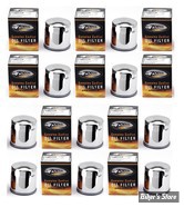 FILTRE A HUILE - SPORSTER EVOLUTION 86/22 / XR1200 08/13 - ZODIAC - TYPE : STOCK 30 MICRONS - CHROME  - COURT - 63796-77A ET 63805-80A - LES 10 PIECES.