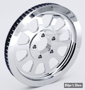 - 66 DENTS / 20MM - POULIE ARRIÈRE - OEM 37711-07 / 37710-07 - SOFTAIL 2007 - CUSTOM TYPE - DESIGNER - ZODIAC - CHROME
