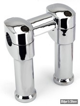 RISERS ZODIAC - HAUTEUR :  127MM - RISERS ZODIAC 1 PARTIE - RISERS POUR GROS GUIDONS - LISSE - HAUTEUR : 5" (12.5CM) - CHROME