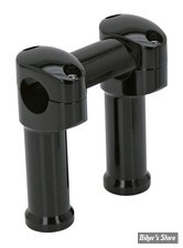 RISERS ZODIAC - HAUTEUR :  127MM - RISERS ZODIAC 2 PARTIES - RISERS POUR GROS GUIDONS - LISSE - HAUTEUR : 5" (12.5CM) - NOIR BRILLANT