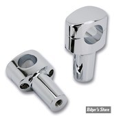 RISERS ZODIAC / FUSION II - HAUTEUR :  76MM - RISERS ZODIAC - FUSION II FAT BAR TETE OVAL  - LISSE - HAUTEUR : 3" (7.5CM) - CHROME