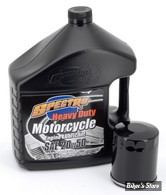 KIT HUILE MINÉRALE - KIT VIDANGE HUILE SPECTRO HEAVY DUTY 20W50 - BIGTWIN 84/99 / SPORTSTER 86/22 - Huile Spectro Heavy Duty 20W50 - FILTRE A HUILE : NOIR