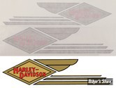   AUTOCOLLANT DE RÉSERVOIR - Autocollants (OEM 5917-34 & 5917-34A ) - HD VINTAGE & CLASSIC - TOUS MODELES 34/35 - BRONZE  / ROUGE - LA PAIRE