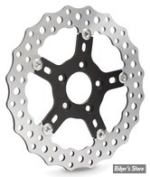 ECLATE DF - PIECE N° 01 - DISQUE FLOTTANT AVANT 11.8" - OEM 41808-08 - ARLEN NESS - SOFTAIL 15UP / DYNA 06/17 / TOURING 08UP / SPORTSTER 14/21 - JAGGED - FRETTE : NOIRE - 02-787
