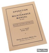 MANUEL D'ENTRETIEN / SERVICE MANUAL - 1942/1943 WLC - OEM MC-HD1 - SAMWEL - MANUAL, Operation and technical manual, WLC - 1600545