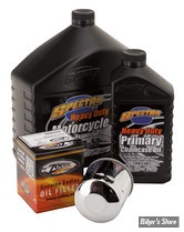 KIT HUILE MINÉRALE - HUILE SPECTRO HEAVY DUTY 20W50  - SPORTSTER 86/22  - Huile Spectro Heavy Duty 20W50 - FILTRE A HUILE : CHROME