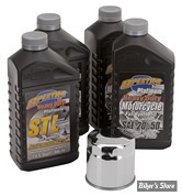 KIT HUILE SYNTHETIQUE - HUILE SPECTRO PLATINIUM 100% SYNTHESE - SPORTSTER 86/22 - FILTRE A HUILE : CHROME