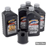 KIT HUILE SYNTHETIQUE - HUILE SPECTRO PLATINIUM 100% SYNTHESE - SPORTSTER 86/22 - FILTRE A HUILE : NOIR