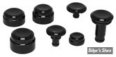 - CACHES AXE DE ROUE ARRIÈRE & AVANT / BRAS OSCILLANT / AMORTISSEUR - SOFTAIL M8 FLSB/S 2018UP - RICK'S MOTORCYCLES - JEU DE 7 PIÈCES - LISSE - NOIR - S8-3SG0000-0