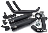  ECHAPPEMENT MCJ REGLABLE - SOFTAIL MILWAUKEE EIGHT FXBBS / FXLRS / FXST - 2 en 2 ROYAL 90 BIG SHORT - FINITION : NOIR / PARES CHALEUR : LISSE / NOIR