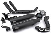  ECHAPPEMENT MCJ REGLABLE - SOFTAIL MILWAUKEE EIGHT FXBBS / FXLRS / FXST - 2 en 2 ROYAL 90 BIG SHORT - FINITION : NOIR / PARES CHALEUR : HOLESHOT  / NOIR