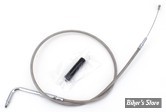 CABLE DE RETOUR POUR BIGTWIN & SPORTSTER 96UP - LONGUEUR : 86 CM - OEM 56342-96 / 56342-01 - ZODIAC - FINITION : TRESSÉ GAINÉ