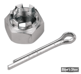 ECLATE O - PIECE N° 41 / 42 / 43 - KIT ECROU D'AXE DE ROUE ARRIERE - 5/8"-18 - CASTLE NUT - OEM 7987 / 511 - CHROME - LE KIT