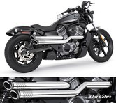 ECHAPPEMENT - NIGHTSTER RH975 / RH975S 2022UP - FREEDOM PERFORMANCE - INDEPENDENCE "PERFORATED" - CHROME / EMBOUTS : SLASH CUT SCULPTÉS NOIR - HD02144