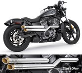 ECHAPPEMENT - NIGHTSTER RH975 / RH975S 2022UP - FREEDOM PERFORMANCE - INDEPENDENCE "PERFORATED" - CHROME / EMBOUTS : SLASH CUT SCULPTÉS DORÉ - HD02146