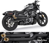 ECHAPPEMENT - NIGHTSTER RH975 / RH975S 2022UP - FREEDOM PERFORMANCE - INDEPENDENCE "PERFORATED" - NOIR / EMBOUTS : SLASH CUT SCUPLTE DORÉ - HD02151