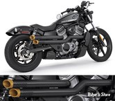 ECHAPPEMENT - NIGHTSTER RH975 / RH975S 2022UP - FREEDOM PERFORMANCE - INDEPENDENCE "PERFORATED" - NOIR / EMBOUTS : SLASH CUT DORÉ - HD02152
