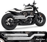 ECHAPPEMENT - SPORTSTER RH1250S 2021UP -  FREEDOM PERFORMANCE - INDEPENDENCE "PERFORATED" - CHROME / EMBOUTS : SLASH CUT SCULPTE NOIR  - HD02116