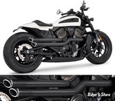 ECHAPPEMENT - SPORTSTER RH1250S 2021UP -  FREEDOM PERFORMANCE - INDEPENDENCE "PERFORATED" - NOIR / EMBOUTS : SLASH CUT SCULPTÉ NOIR  - HD02121