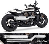 ECHAPPEMENT - SPORTSTER RH1250S 2021UP -  FREEDOM PERFORMANCE - INDEPENDENCE "PERFORATED" - CHROME / EMBOUTS : STAR SCULPTÉ NOIR - HD02126