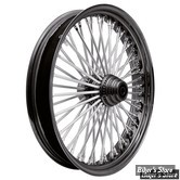 - 16 x 3.50 - ROUE AVANT 52 RAYONS - FAT SPOKE MAMMOTH M52 - TOURING 2008 UP - ZODIAC - MOYEU : NOIR / JANTE : NOIR / RAYONS : POLI / ECROUS : POLI