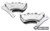 ETRIER HARRISON BILLET - AVANT - 6 PISTONS - MINI 6 - FOURCHE FAT / NAKED BUBBA - COTÉS GAUCHE ET DROIT - POLI