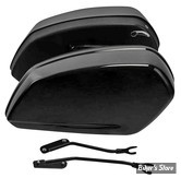 - SACOCHES LATERALES RIGIDES - OEM 00000000 - SOFTAIL MILWAUKEE EIGHT - NOIR BRILLANT