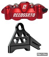 - KIT ETRIER ARRIÈRE RADIAL - SOFTAIL 18UP - M8 SOFTAIL REAR BRAKE CALIPER KIT - ACCOSSATO - FINITION : ROUGE ANODISÉ