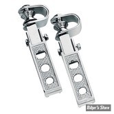 REPOSES PIEDS POUR TUBE Ø 25,40MM À 32,00MM - CUSTOM - Reposes pieds avec collier - HOLLY - CHROME