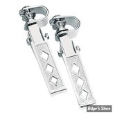 REPOSES PIEDS POUR TUBE Ø 25,40MM À 32,00MM - CUSTOM - Reposes pieds avec collier - DIAMOND - CHROME