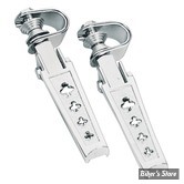 REPOSES PIEDS POUR TUBE Ø 25,40MM À 32,00MM - CUSTOM - Reposes pieds avec collier - TRÈFLES - CHROME