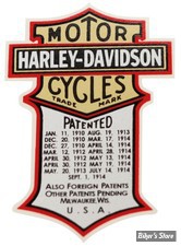 ECLATE A - PIECE N° 08 - DÉCALCOMANIE PATENT - MODELE 1915/1924 - OEM 62535-08 - LA PIECE